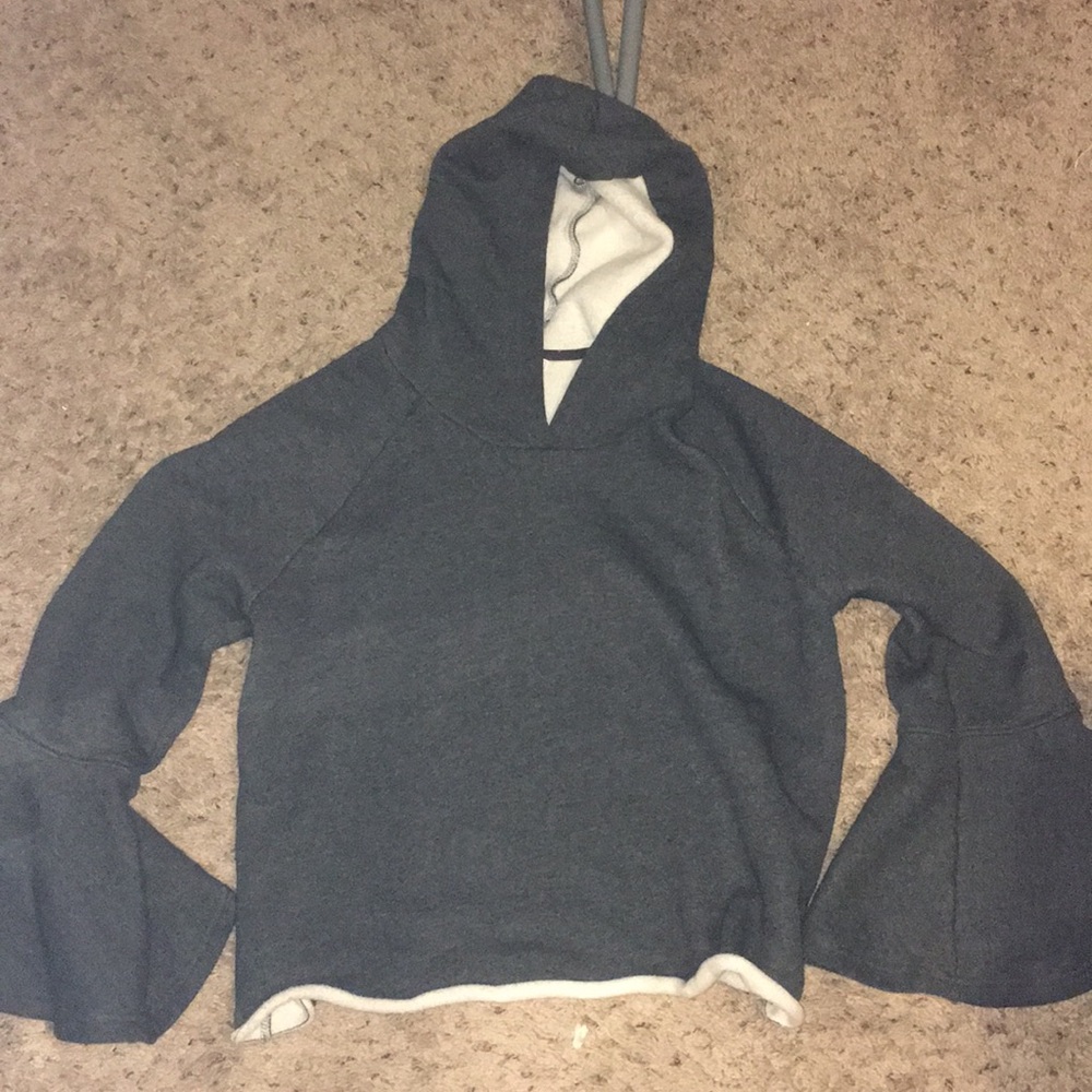 Grey bell sleeve sweatshirt
